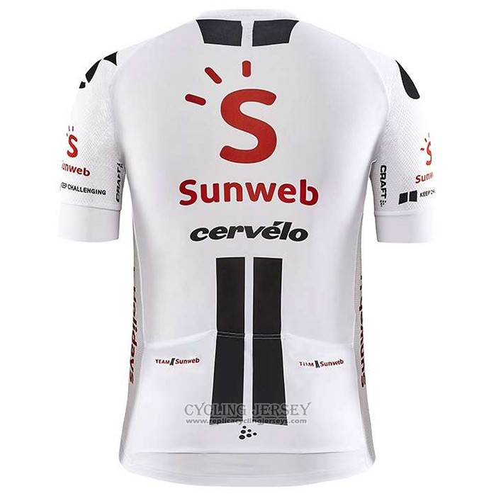 2020 Cycling Jersey Sunweb White Short Sleeve And Bib Short